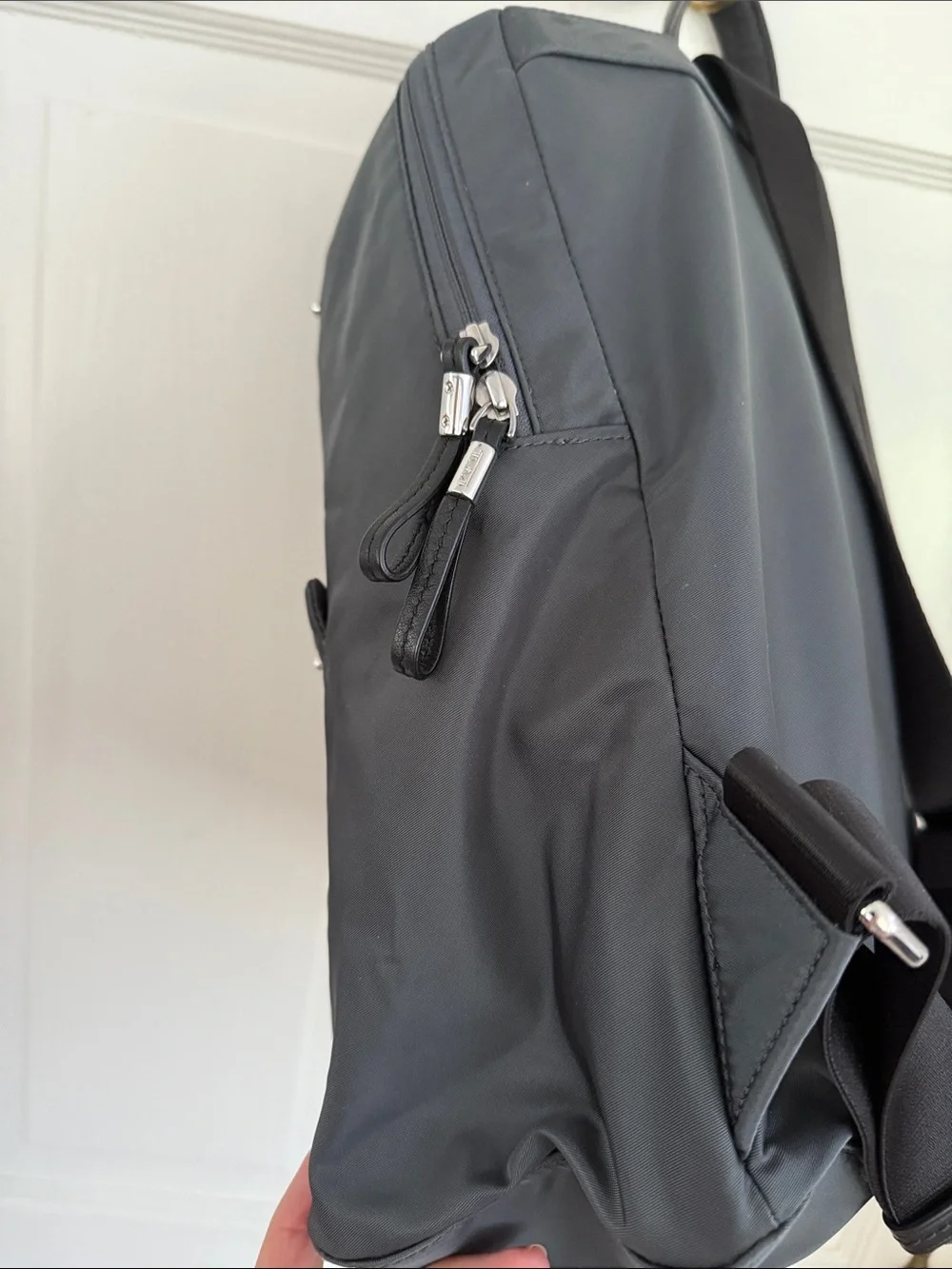 Tumi Gray Nylon Laptop Backpack with Front Pocket